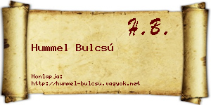 Hummel Bulcsú névjegykártya